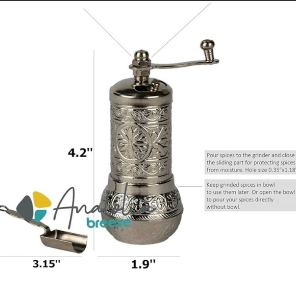 Anatolia Breeze Salt and Pepper Grinder Refillable, Black Pepper Mill - Picture 5 of 6